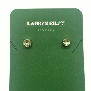 Handcrafted Periodt Green Crystal Stud Earrings Shiny Gold Plating Nickel-Free